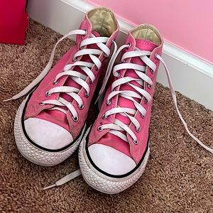 Pink high top converse